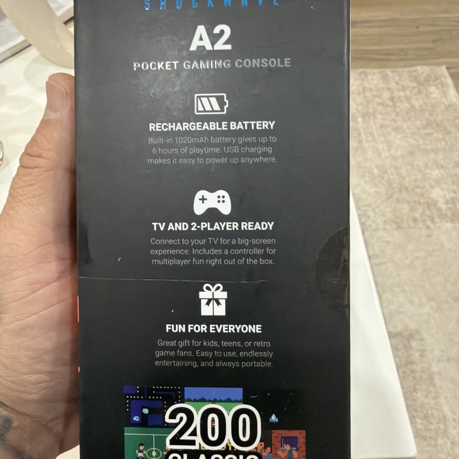 A2 Pocket Gaming Console with 200 Classic Games Pre Installed Ready to Play