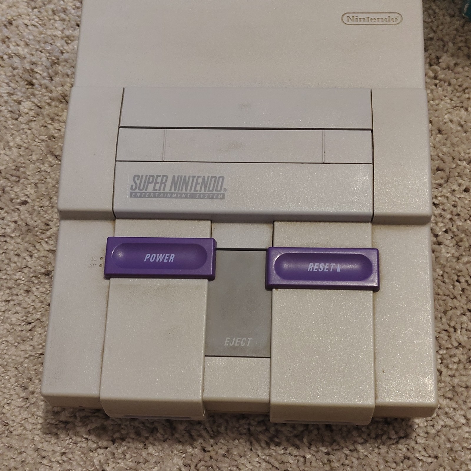 Nintendo Super Nintendo Entertainment System SNES Home Console Gray Purple