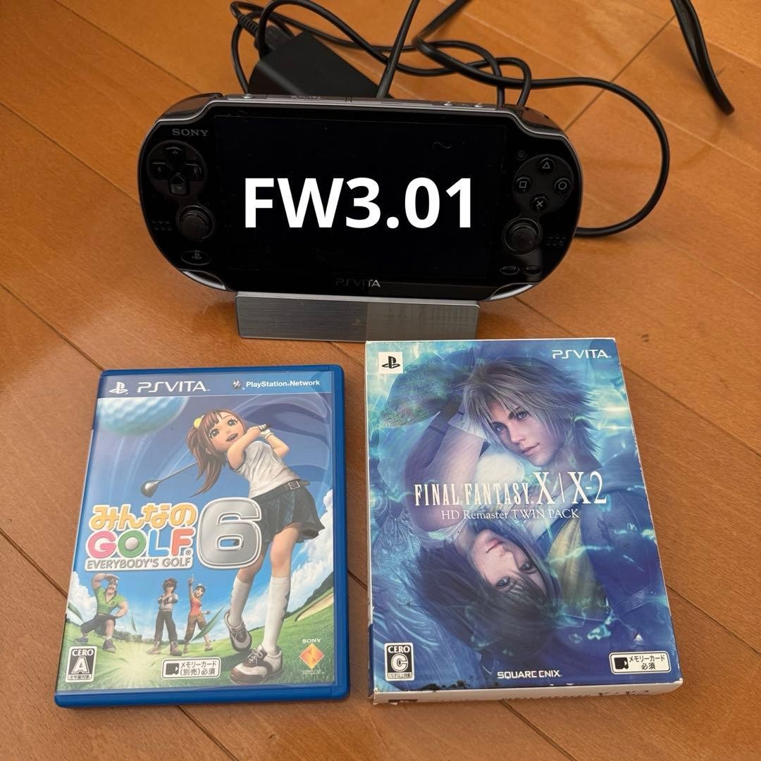 Sony PS Vita PCH-1100 OLED Handheld Console FW 3.01 Black Wi-Fi 3G Tested Japan