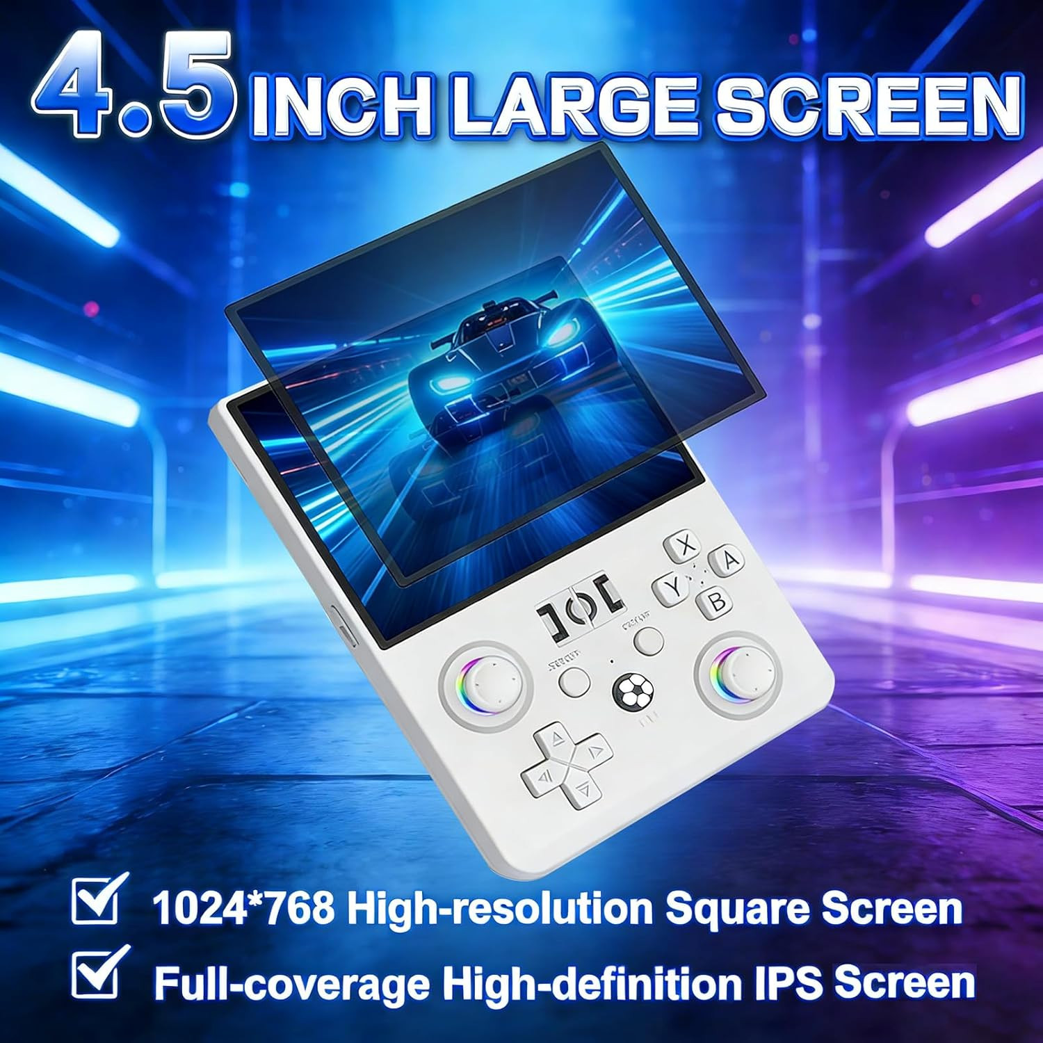 R36MAX 2 Retro Handheld Game Console, 4.5 Inch IPS HD Screen Portable Retro Game