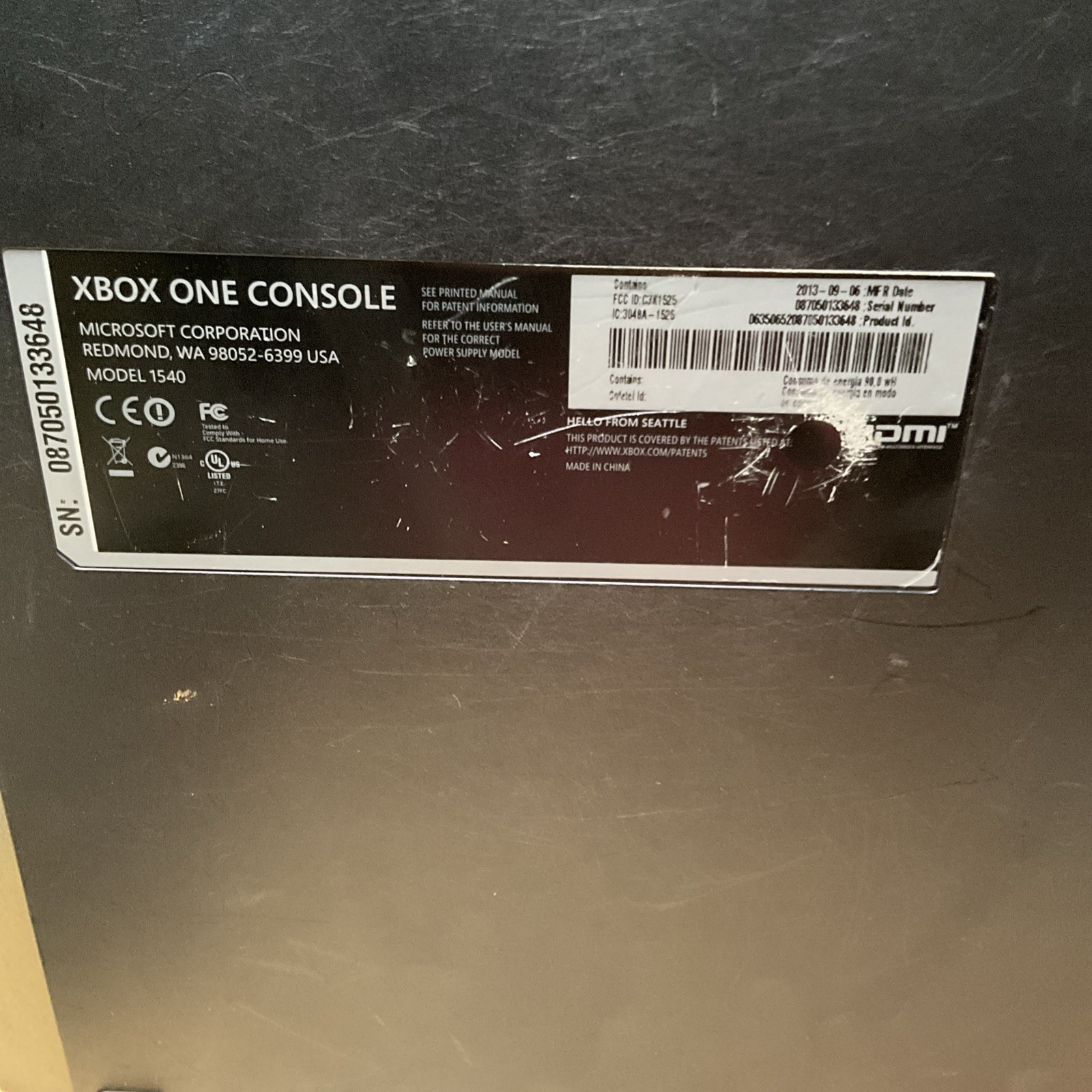 MICROSOFT XBOX ONE GAMING CONSOLE | 1540 | 500GB | BLACK | Console Only