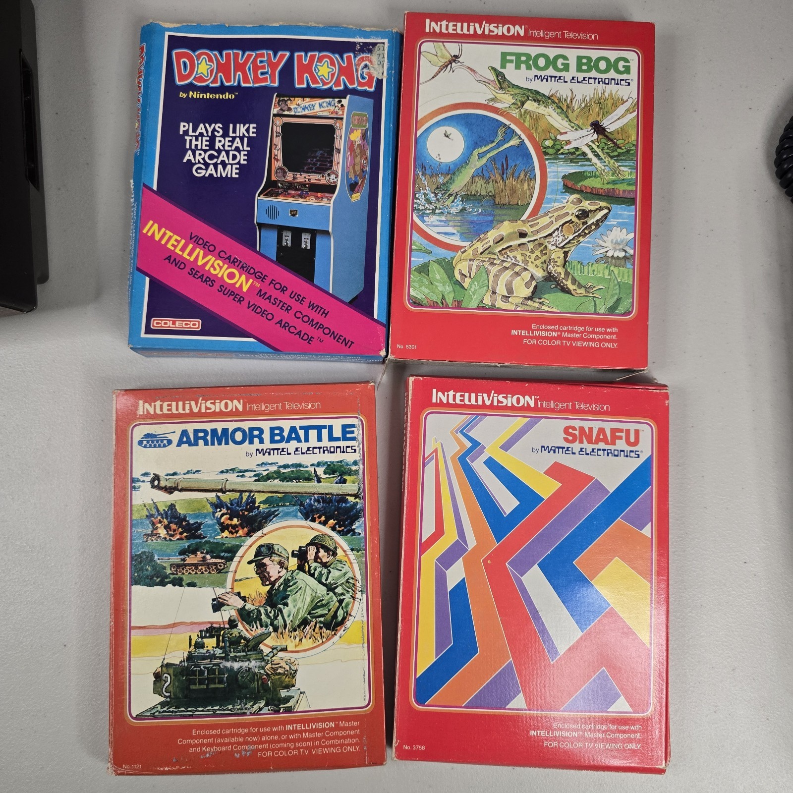 WORKING Mattel Intellivision Console Bundle Lot, 6 WORKING Games Ships FAST