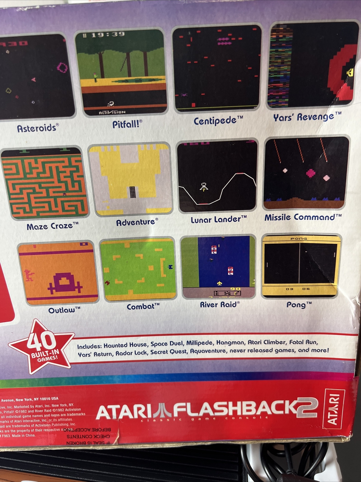 Atari Flashback 2 Launch Edition Black Plug & Play TV Game Video Game Vintage