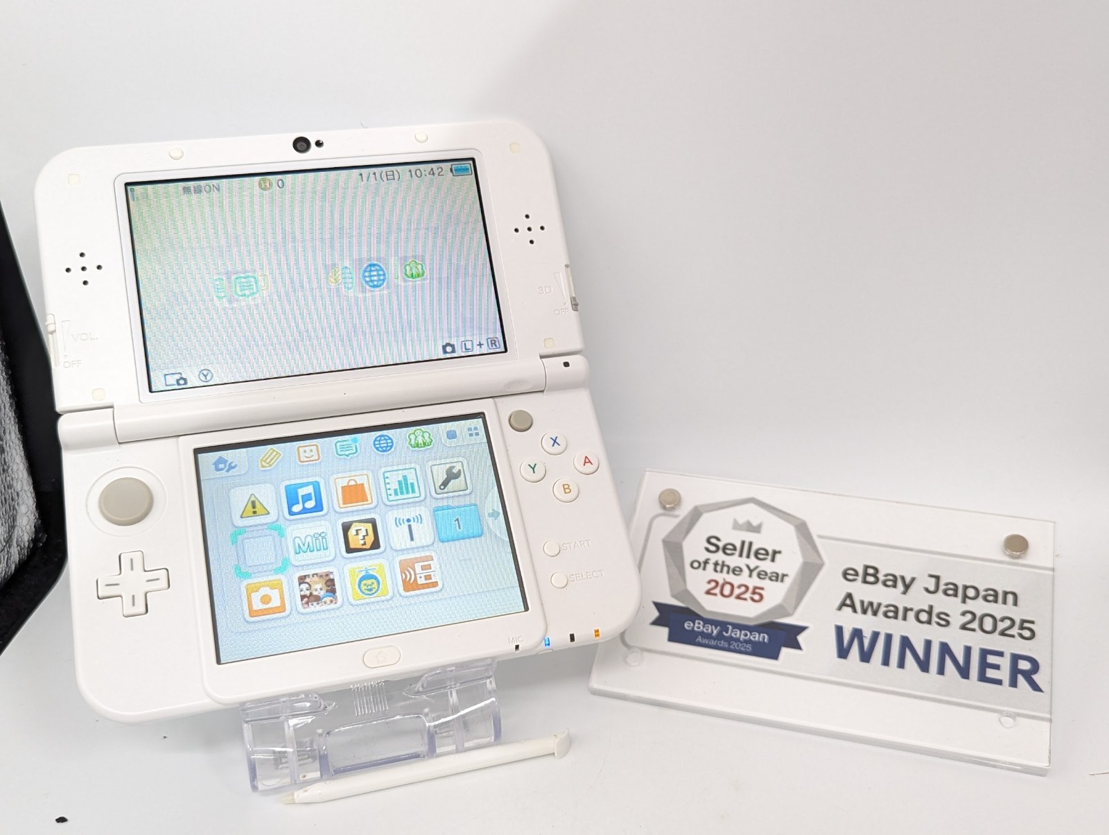 B1473 Nintendo new 3DS LL XL console Pearl White Japan w/pen fx