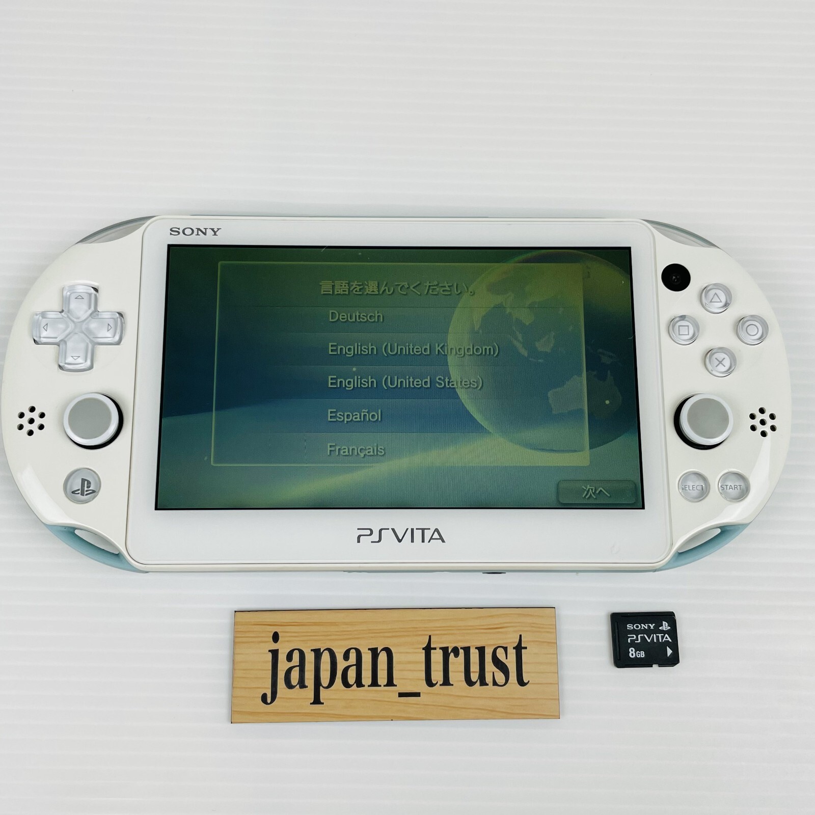 Sony PS VITA Play Station Wi-Fi Light Blue White PSV Console 8GB Memory Card
