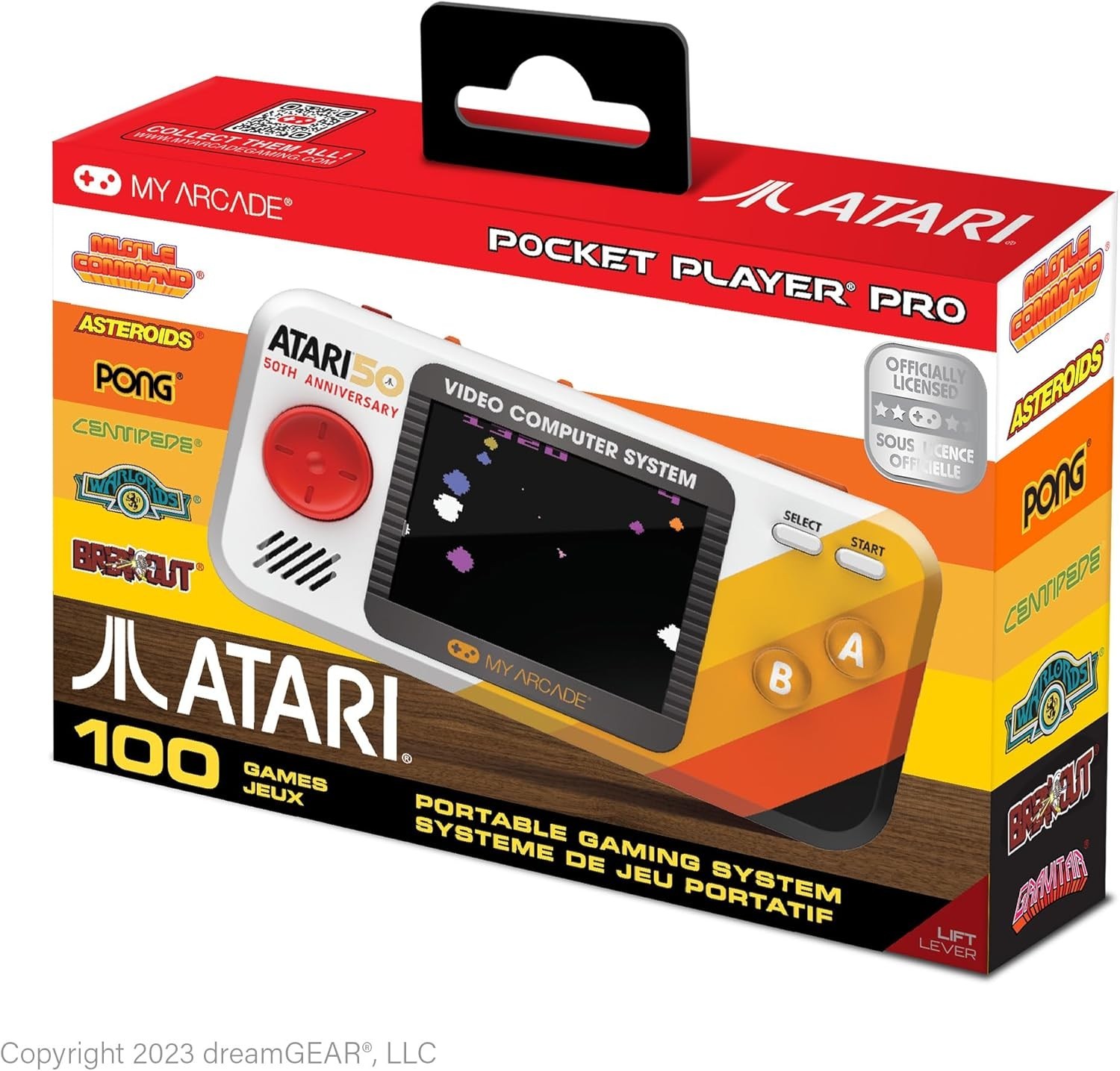 Atari Pocket Player Pro: Handheld Console with 100 Retro Games & LCD Display
