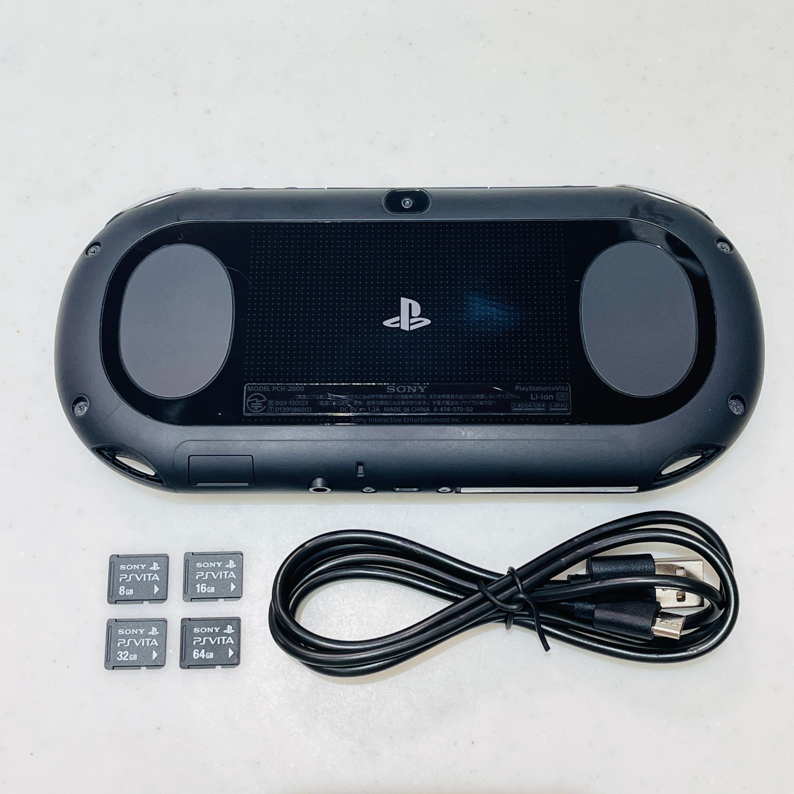PS Vita Slim 2000 Black LCD Console USB Charger Select Memory Card Region Free