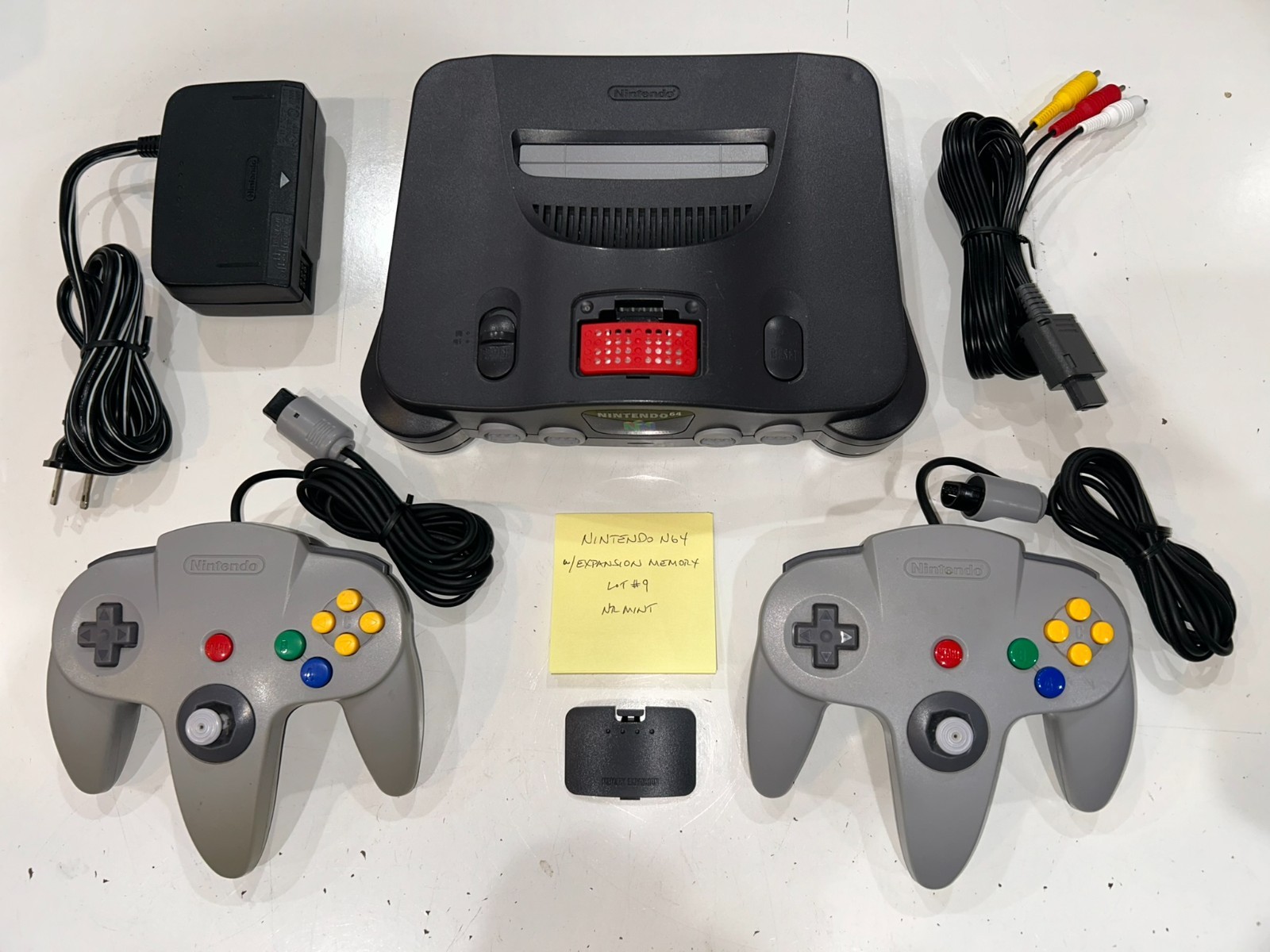 Nintendo 64 Console Bundle, 2 Tight Controllers, Expansion Memory Complete NM #9