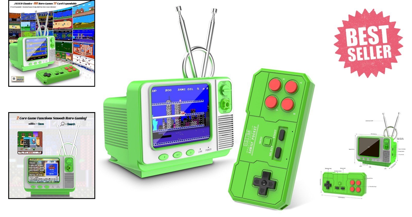 Mini Retro Game Console – 2-Player Support & Expandable with TF Card Included