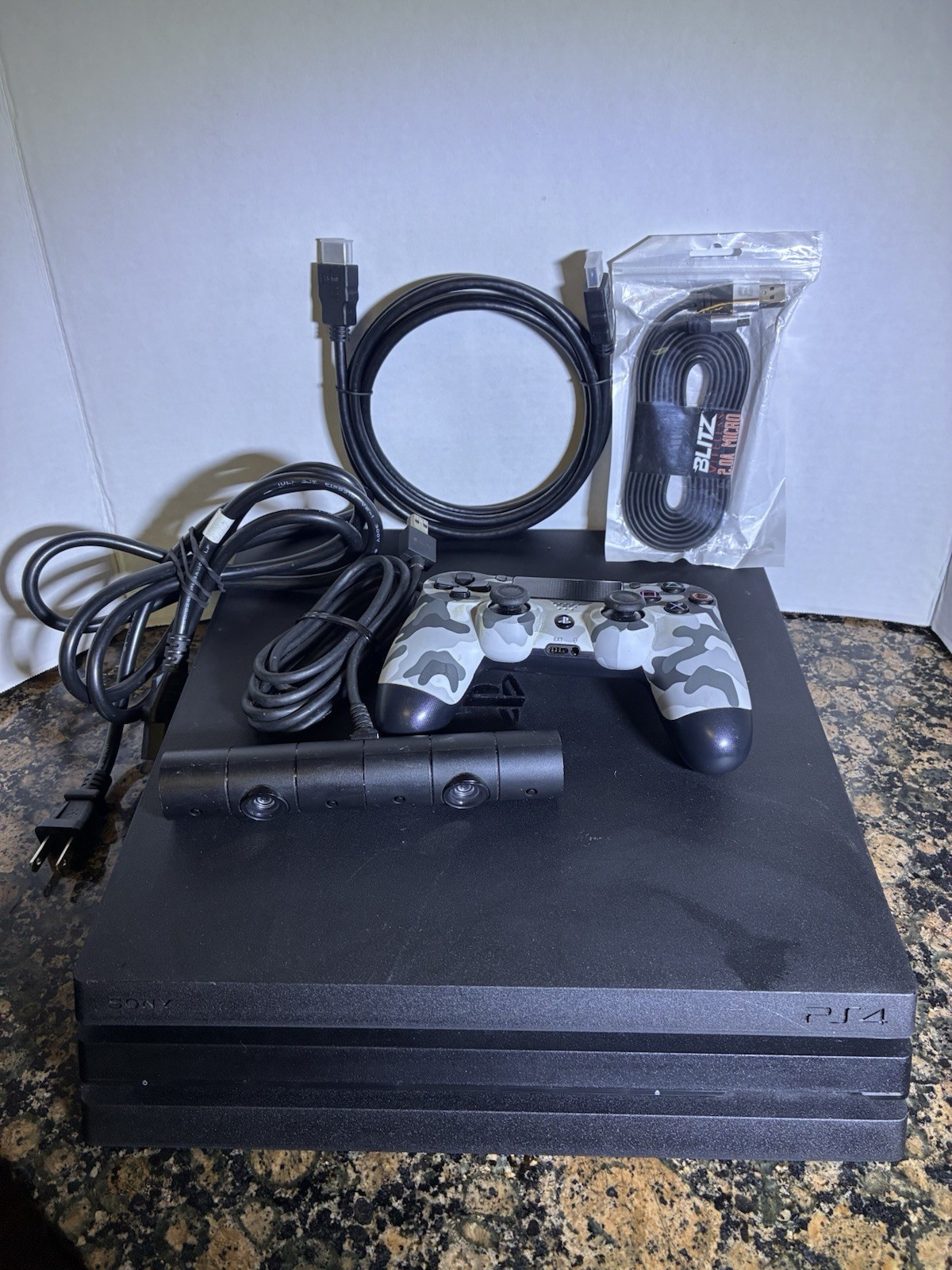 Sony PlayStation 4 Pro CUH-7115B UPGRADED 1TB SSD 100% Health Console Bundle