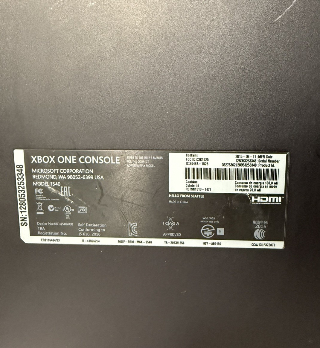 READ DESC Microsoft Xbox One 825GB Console & Cables w/ Witcher 3 – Matte –