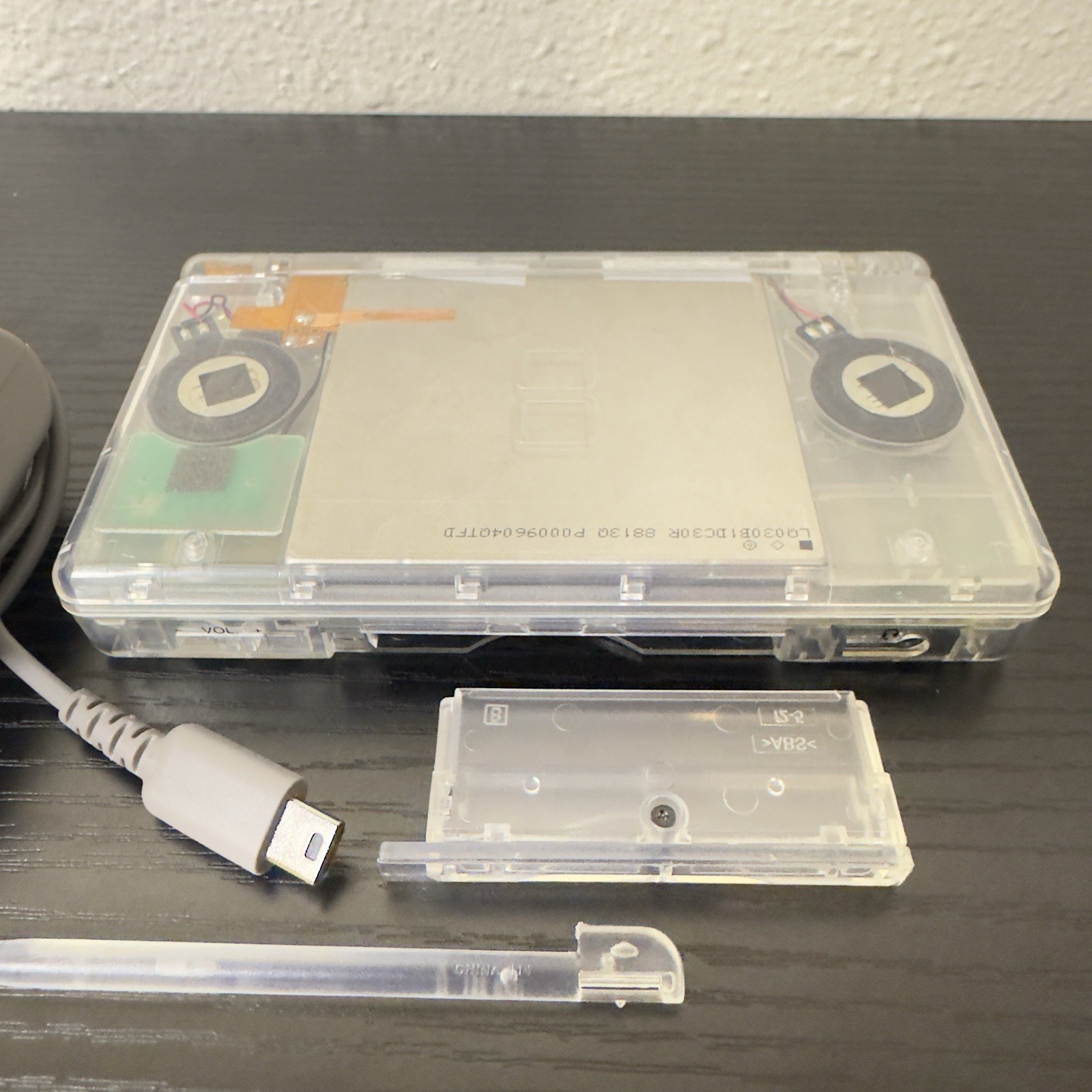Nintendo DS Lite Clear Transparent Reshell Console w/ Charger Stylus GBA Slot