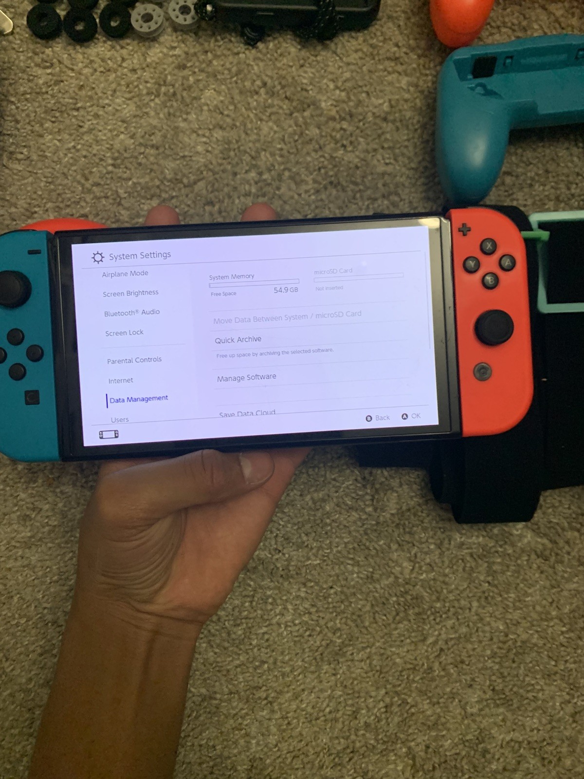 Nintendo Switch OLED 64GB Bundle Dock Case Joy Cons Accessories Tested Working