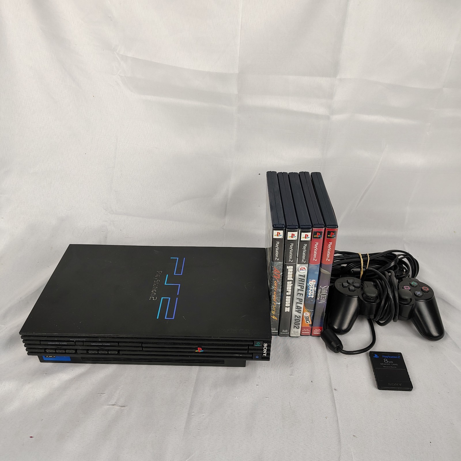 Ps2 Console Bundle Black SCPH-39001 Controller Memory Card Games Chords