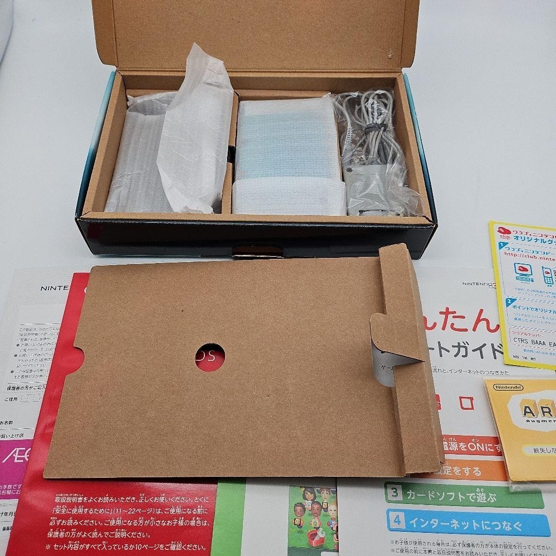 Nintendo 3DS Aqua Blue Console w/ Box & AC Adapter Tested Japanese Version Japan