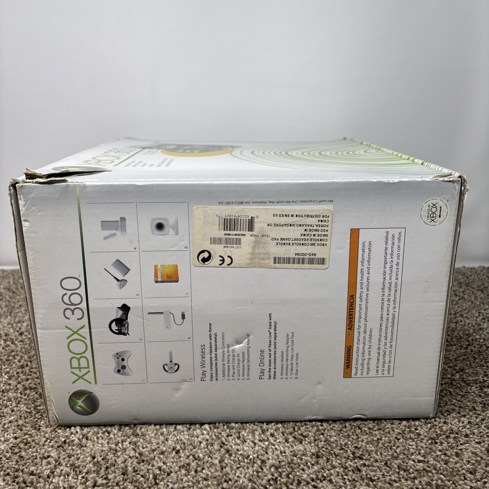 Microsoft Xbox 360 20gb Console Bundle With Box Cables Controller TESTED READ!!!