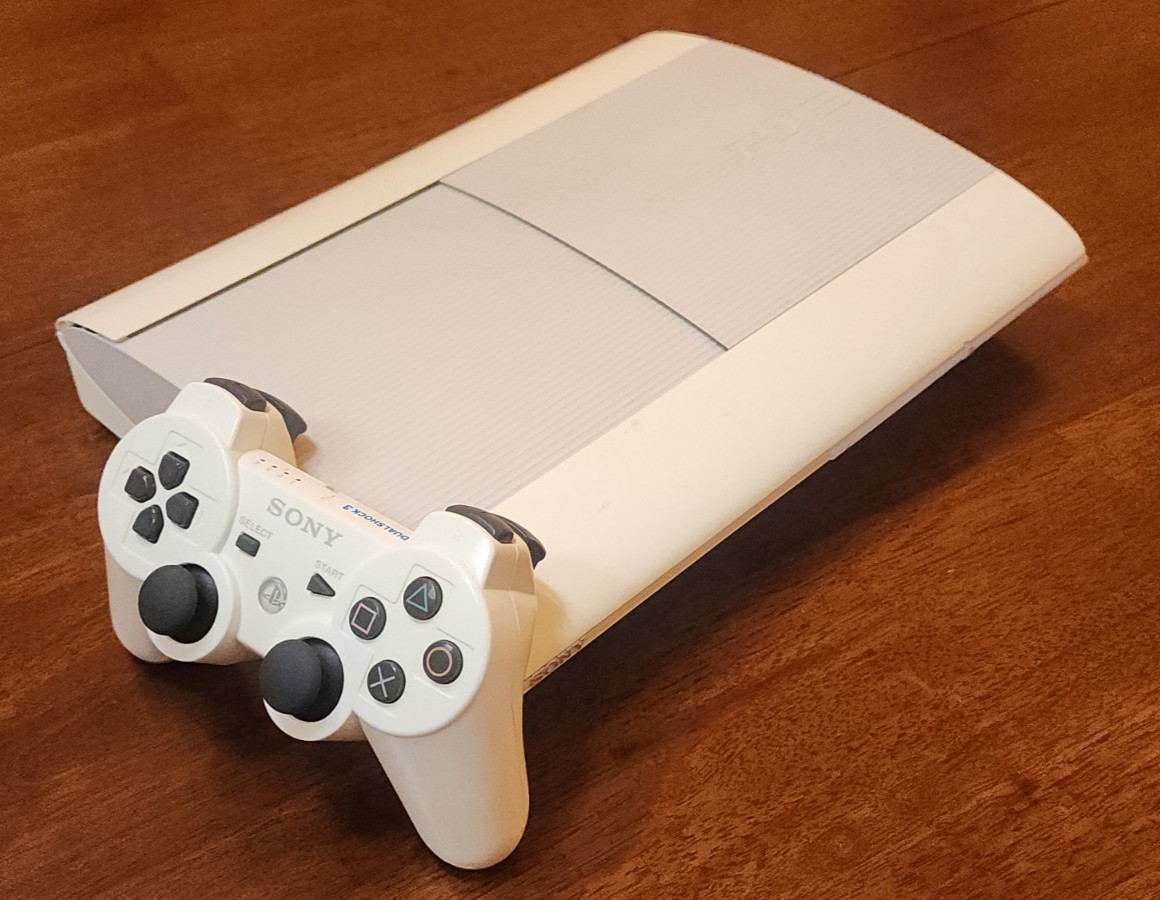 Sony PS3 Playstation 3 Super Slim White 500gb w/ Controller, Power FULLY TESTED