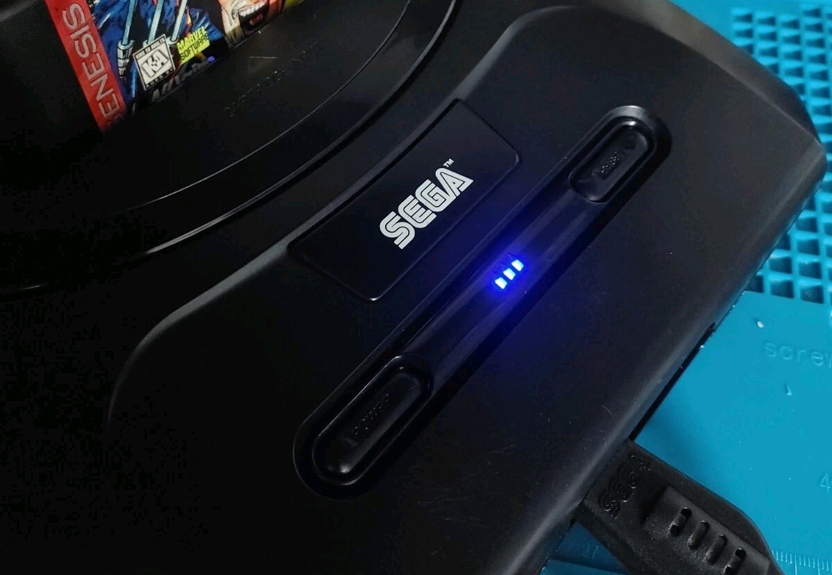 Sega Genesis Model 2 3bp Triple Bypass Mod Full Recap Blue LED Console Only VA3