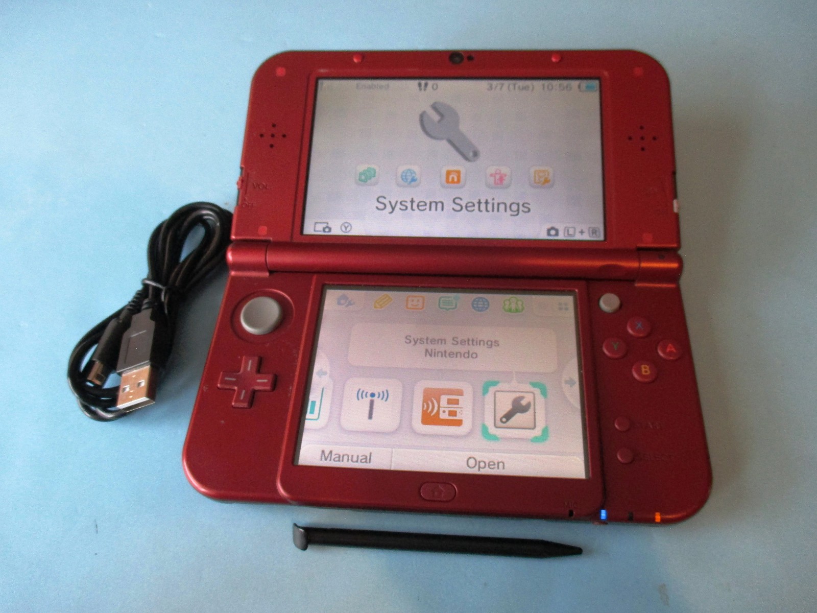 Nintendo New 3DS XL Red System w/Charger US Version FREE Ship!