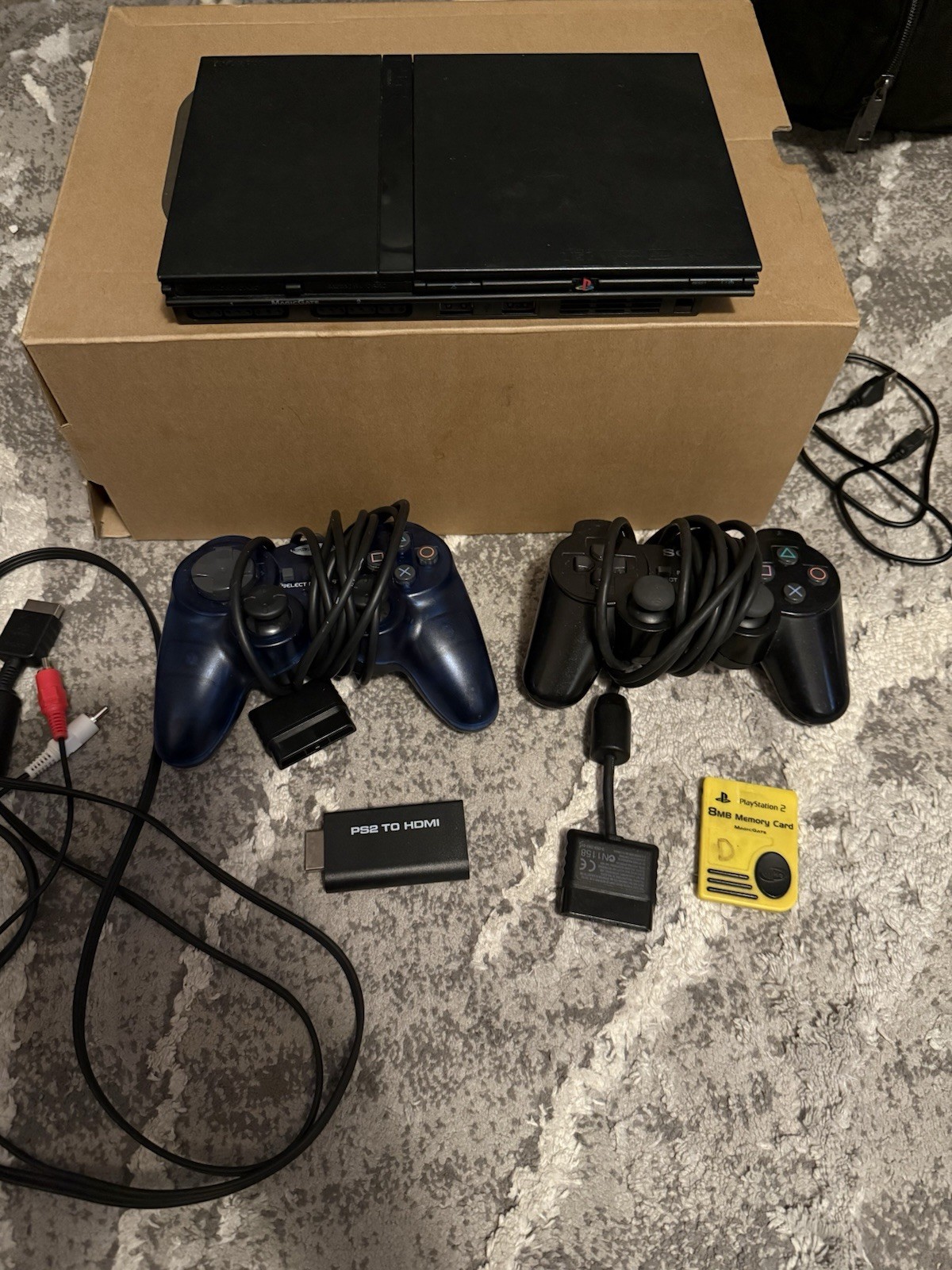 Sony PlayStation 2 Slim Console Bundle with 2 Controllers & Mem Card / HDMI Port
