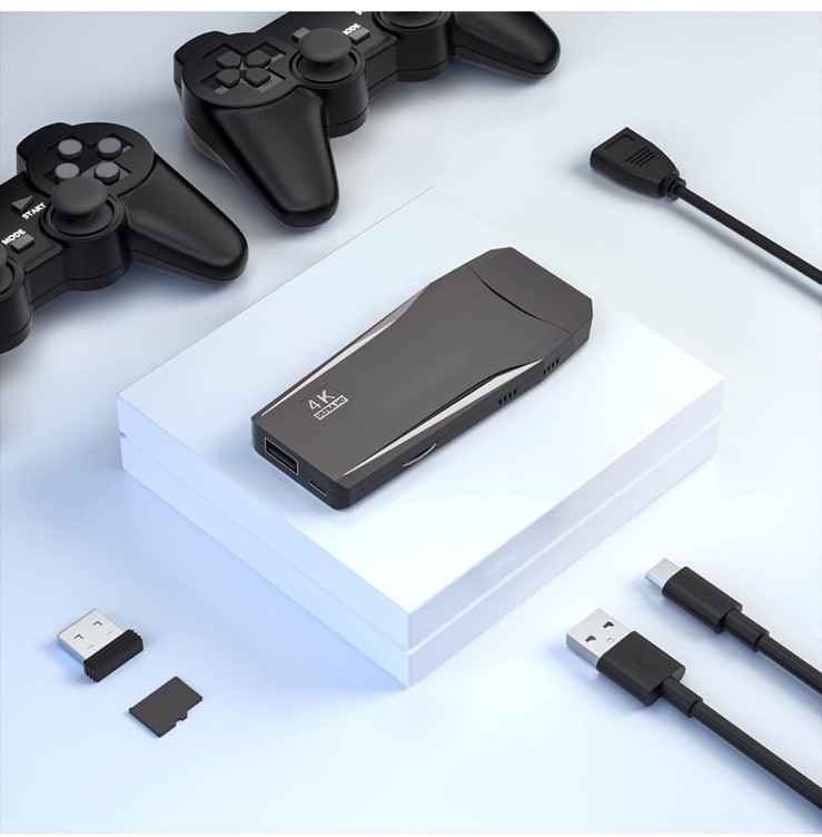 Wireless Retro Game Console Stick 20,000+ Games 4K HDMI w/ 2 Controllers (20GB)