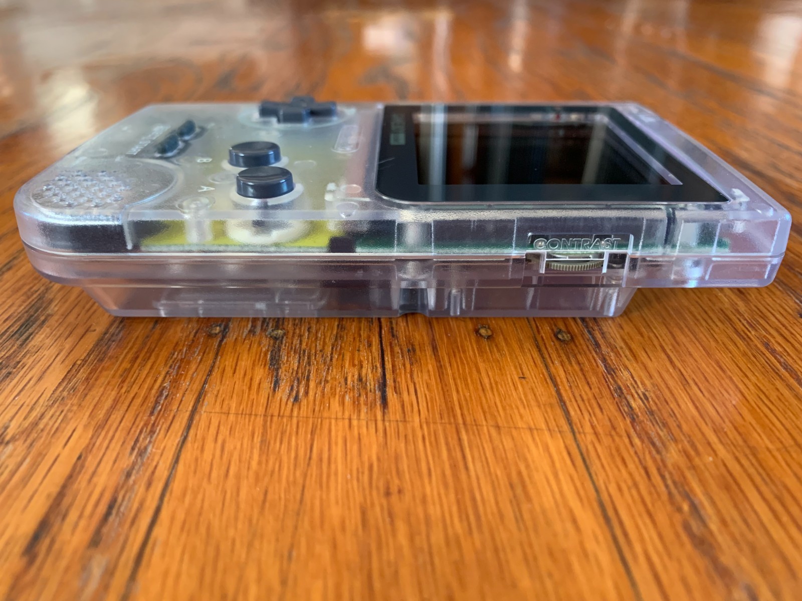 Nintendo Game Boy Pocket clear console system OSD IPS backlit screen yellow pcb