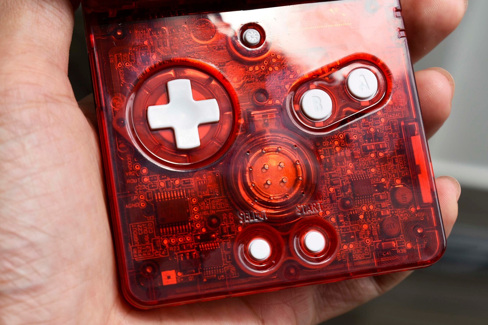 Backlit IPS LCD GBAsp Mod Nintendo Gameboy Advance SP Mirror Clear Red