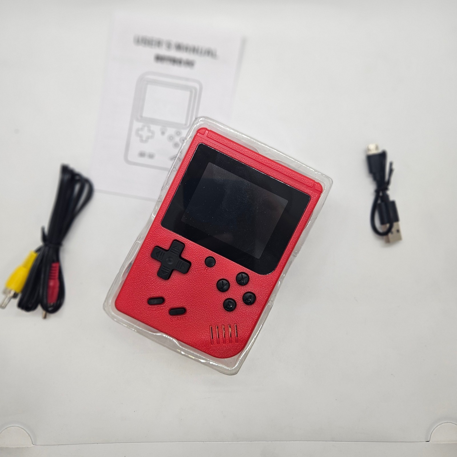 Red Retro Classic Games Handheld Small Game Console with Hundreds of games