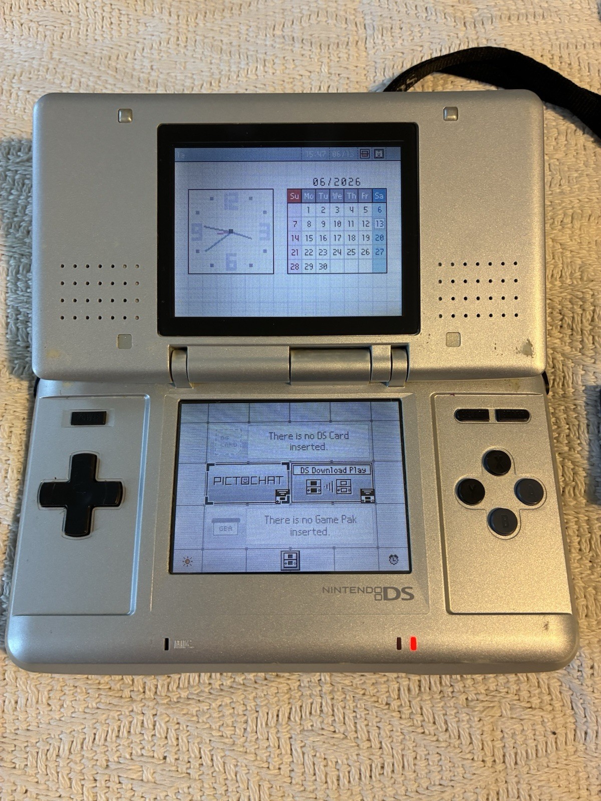 Nintendo Ds Silver NTR-001 Bundle Console Charger Stylus Games Tested 2004