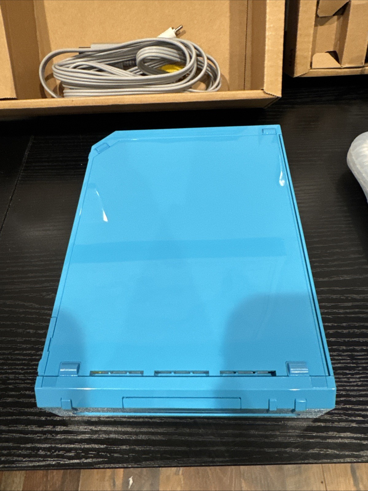 Blue Limited Edition Nintendo Wii CONSOLE & Box Cables Controllers,+Wii Sports