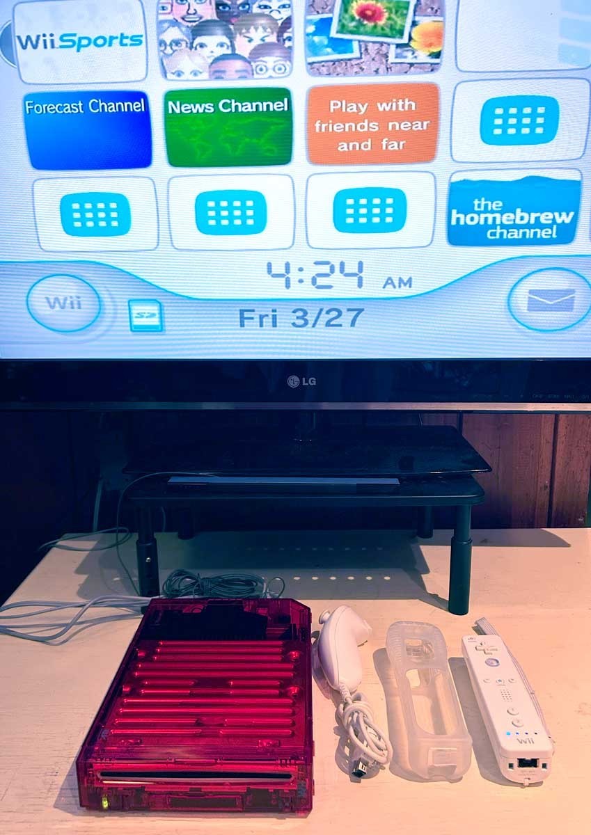 Reshell/Cleaned/*Customized Transparent Red Wii Console Bundle *READ DESCRIPTION