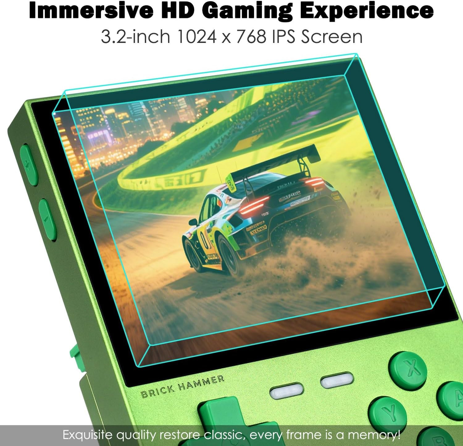 Trimui Brick Hammer Handheld Game Console with 3.2 Inch IPS Screen and 3000Mah B