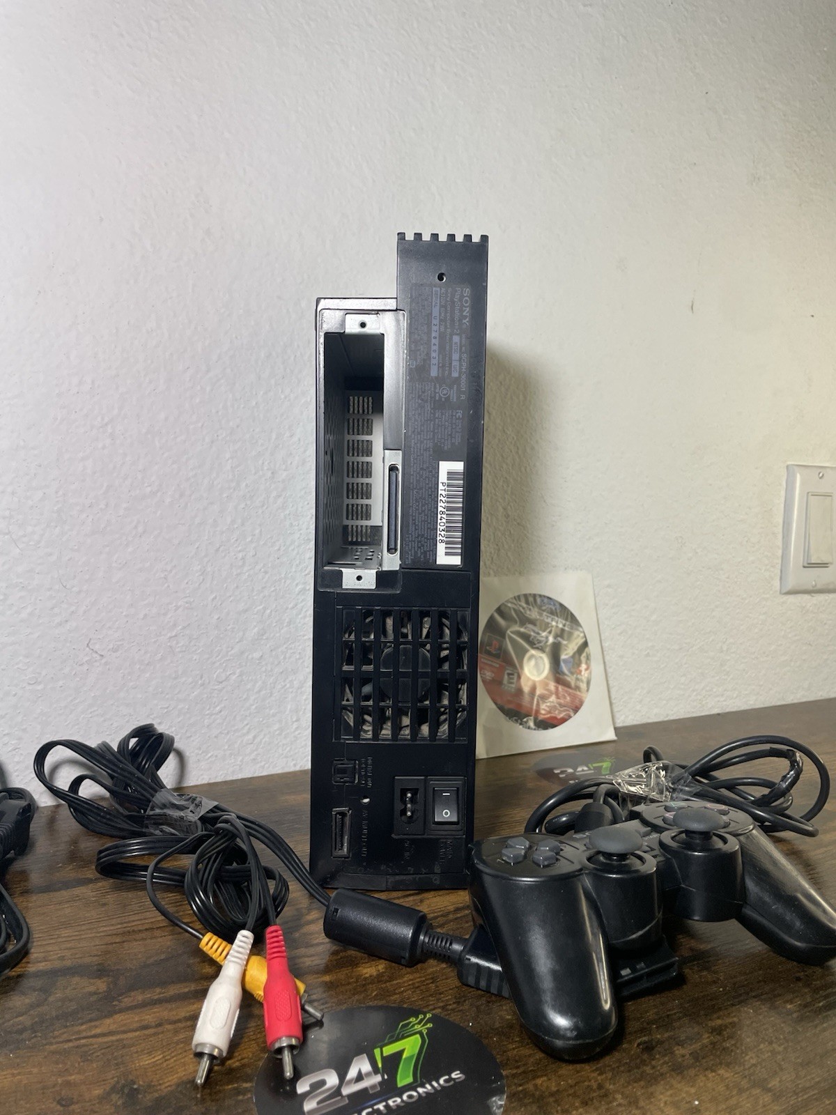 Sony PlayStation 2 PS2 Console SCPH-30001 R Black w Controller AV/Power TESTED