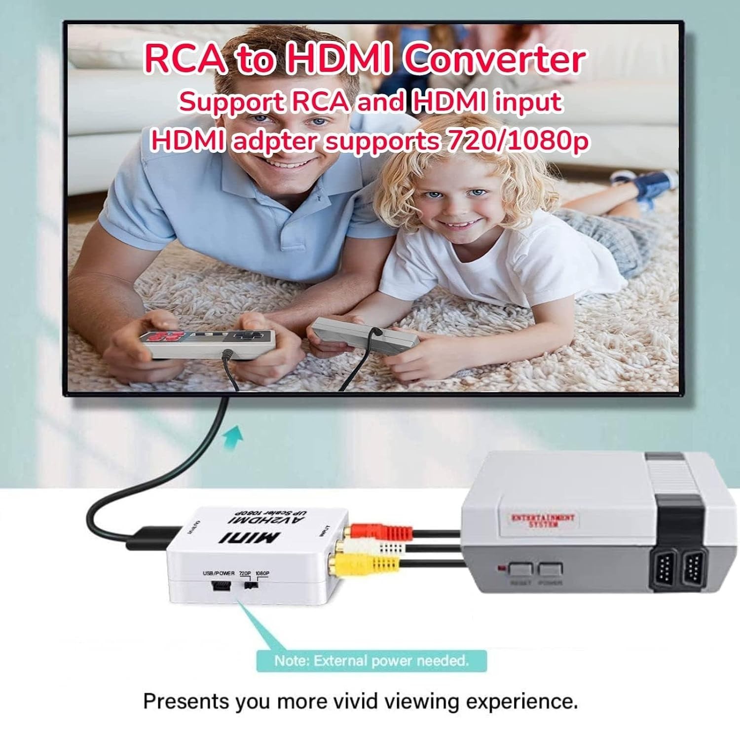 Compact Retro Game Console – Play 820 Classic Titles with Dual Controllers