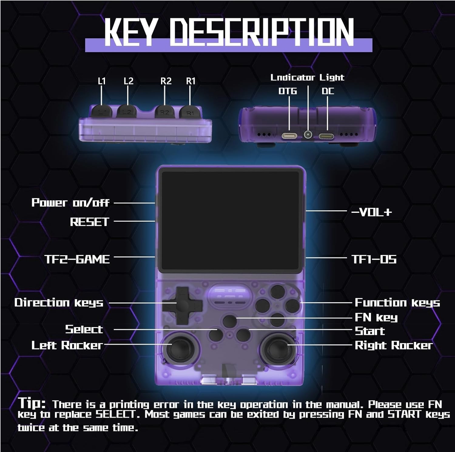 Portable Handheld Game Console 3.5 Inch IPS Screen 256G Memory Retro Arcade