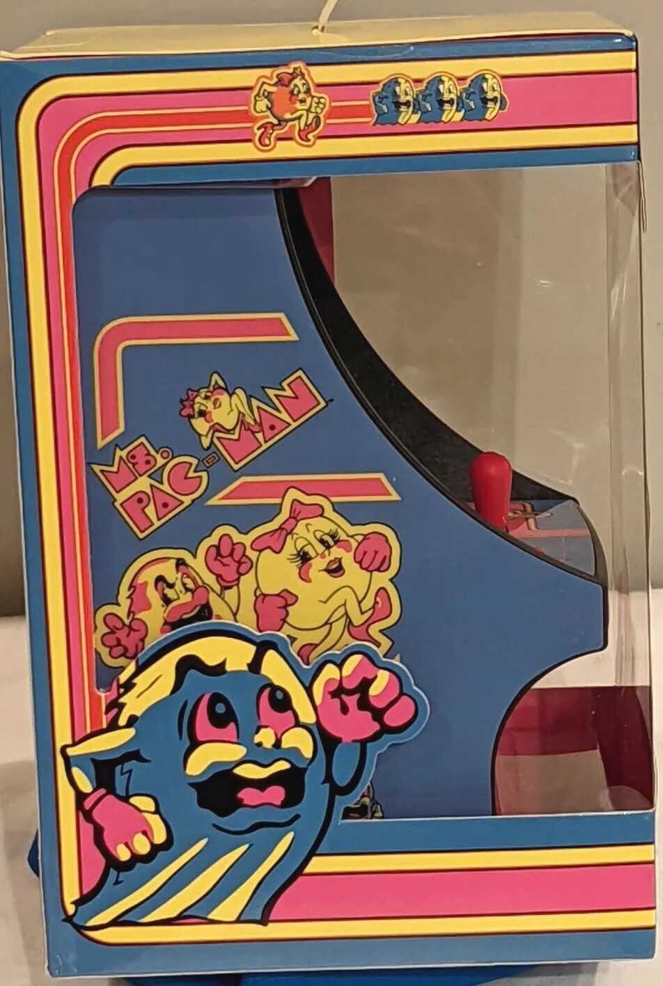 MS.PAC-MAN Micro Player – Collectable Miniature Arcade Cabinet Blue/Pink *NIB!*