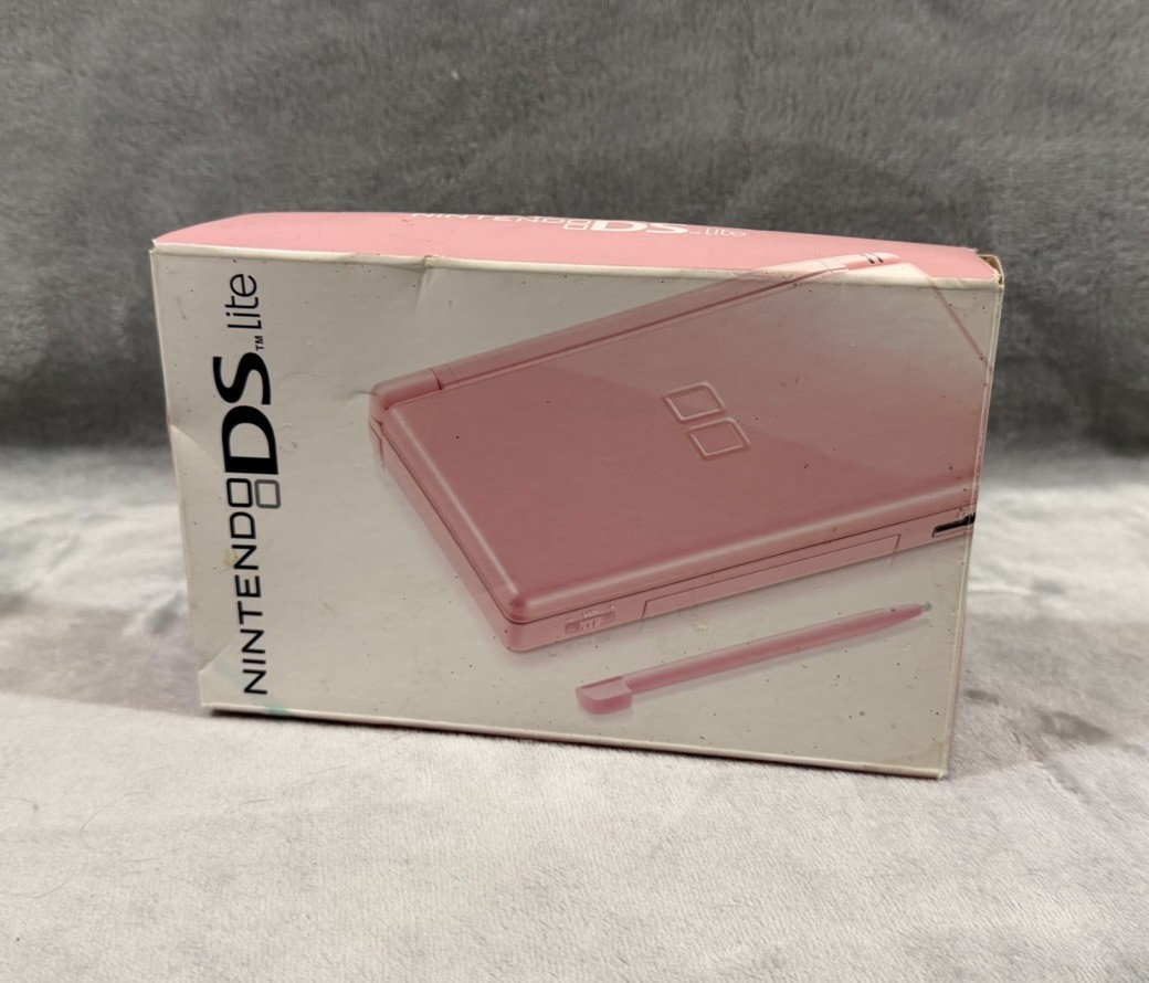 Nintendo DS Lite Console Coral Pink w/ Box Tested Works
