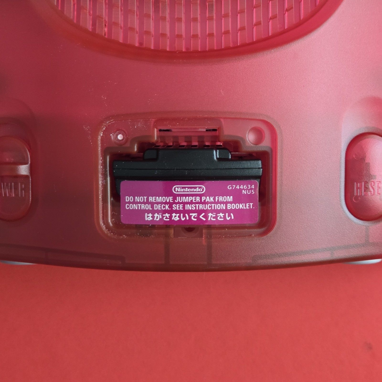 Nintendo 64 Watermelon Red Console system N64 W/ adapter cable