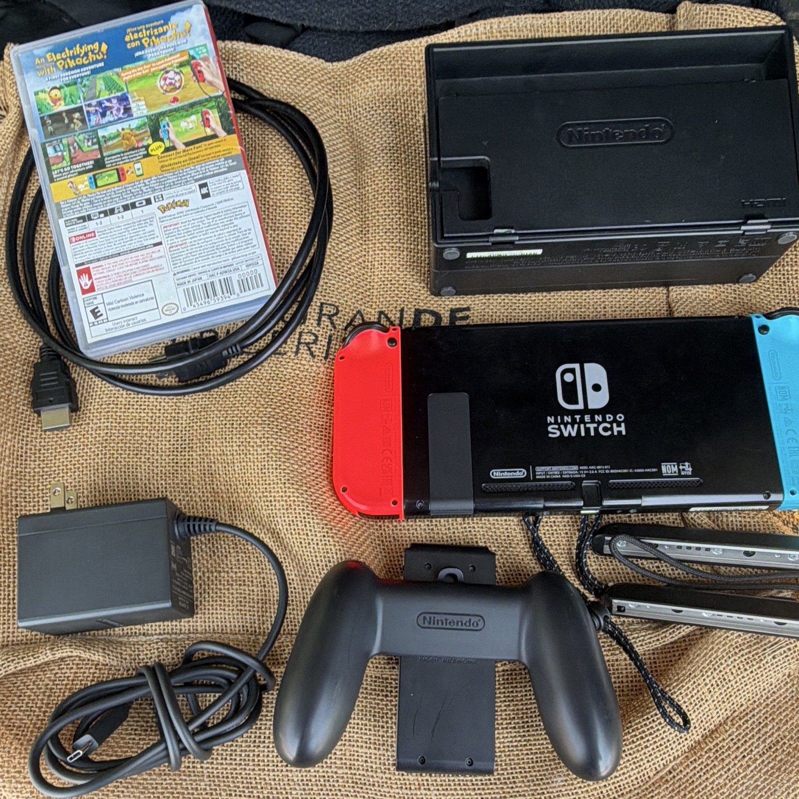 Nintendo Switch V2. Starter Bundle w/ Dock, etc & Pokemon Lets Go!