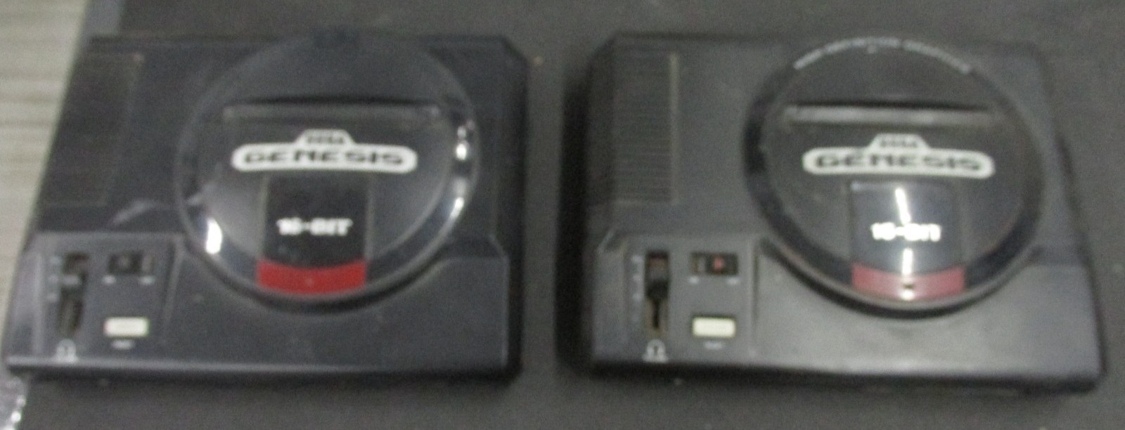 Pair Of Sega Genesis Model 1601 Consoles FOR PARTS AS IS