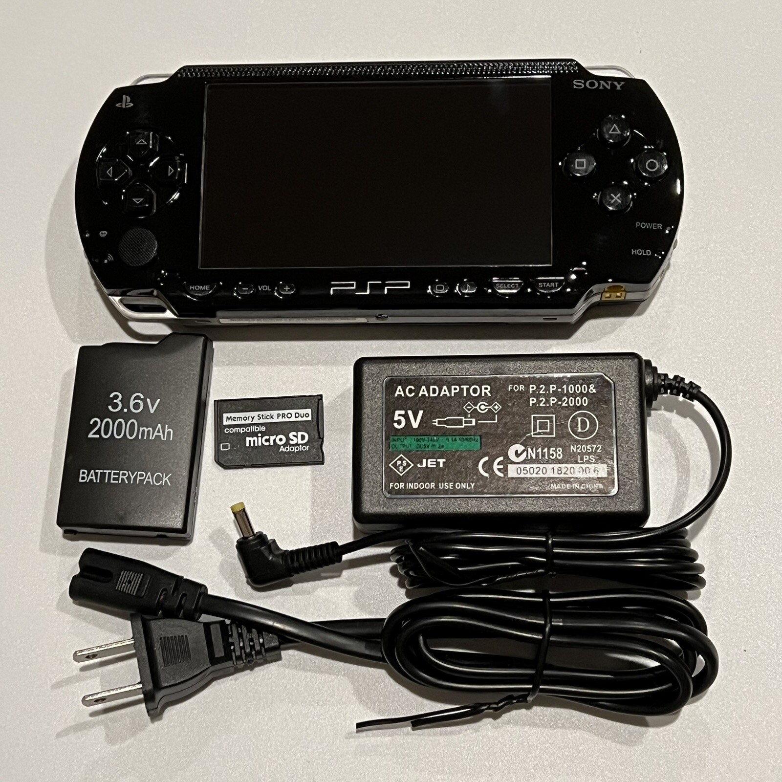 IPS LCD Black Sony PSP 1000 System w/ 64gb Memory Card Bundle