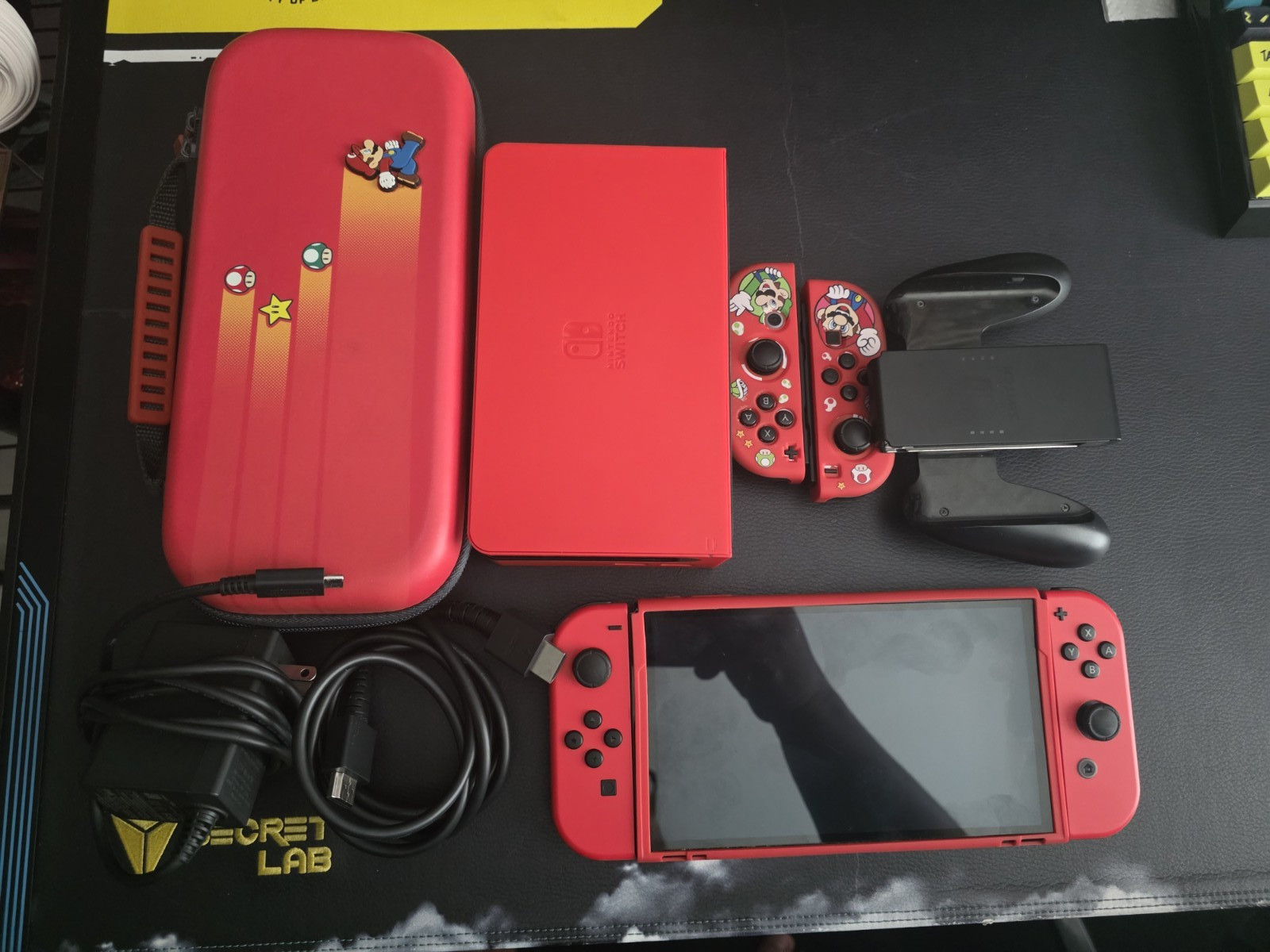 Nintendo Switch OLED Mario Edition Red in Box BUNDLE (Read Notes)