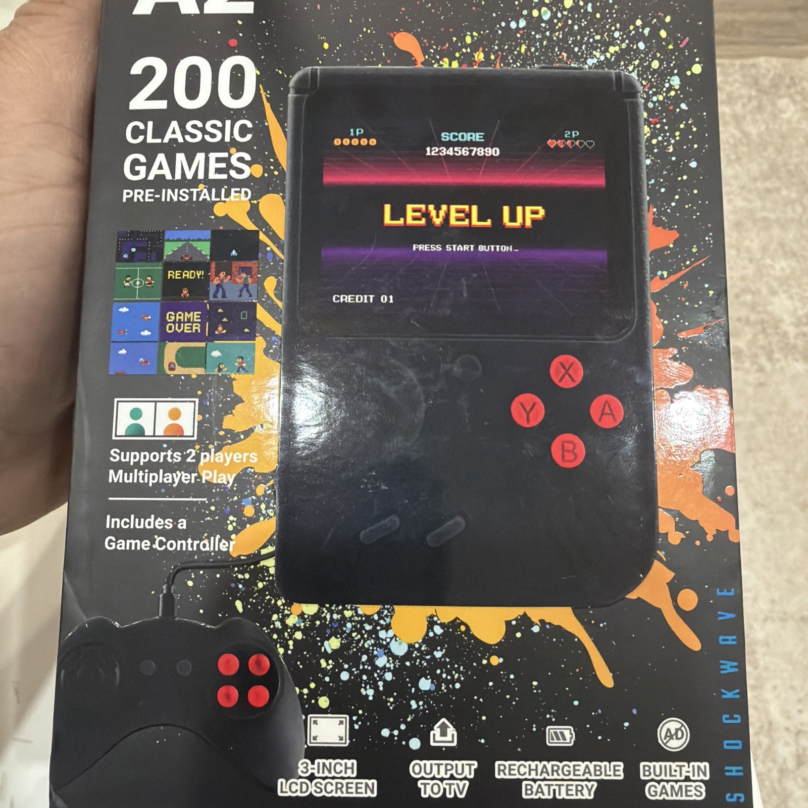 A2 Pocket Gaming Console with 200 Classic Games Pre Installed Ready to Play