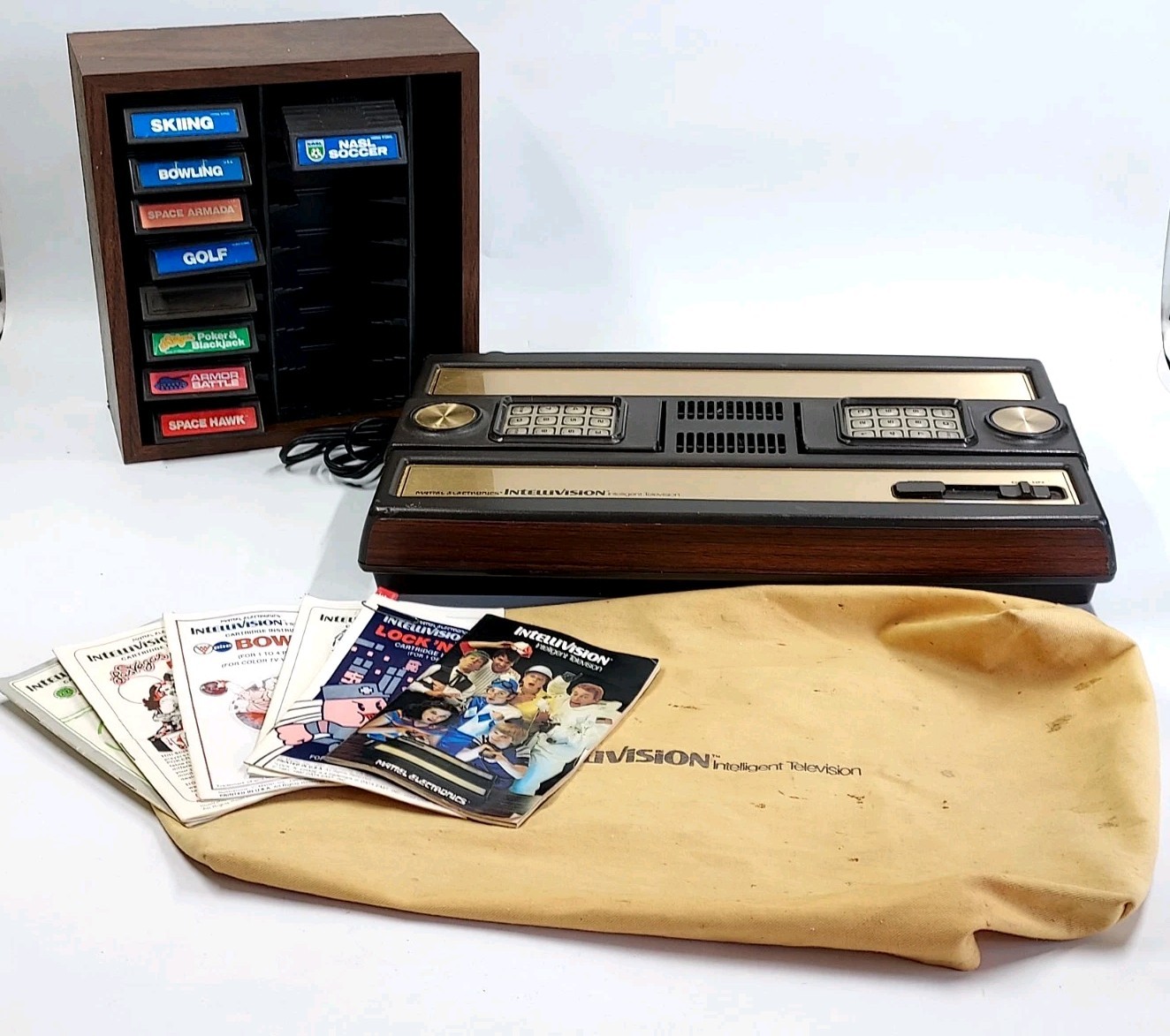 Mattel Intellivision Console 2609 w/ Games & Manuals Untested For Parts/Repair