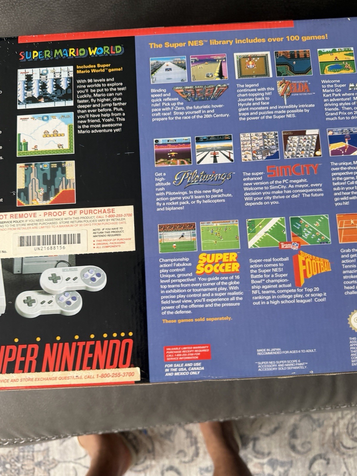 Nintendo SNES Gray Console Super Nintendo Entertainment System Serial Matching