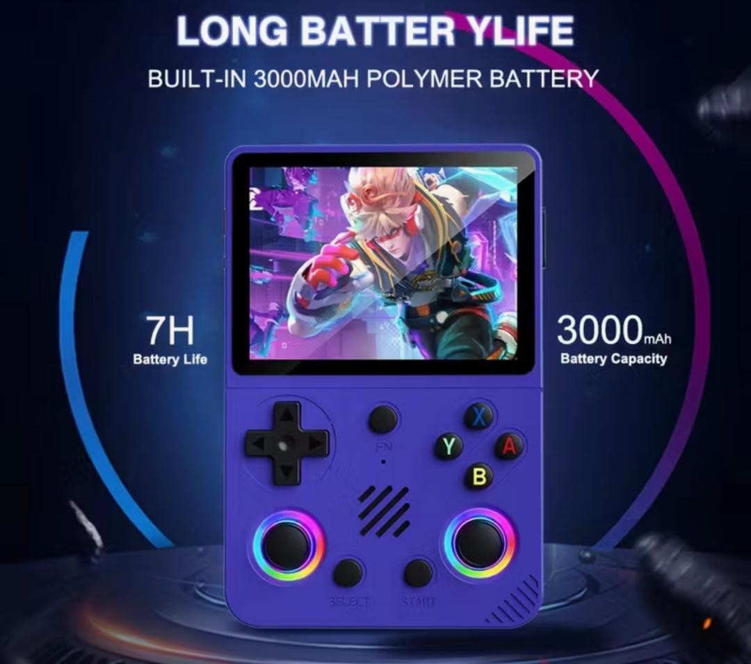 NEW-2025 Retro Handheld Game Console, 30+ Emulator 20,000 + VIDEO GAMES -PURPLE