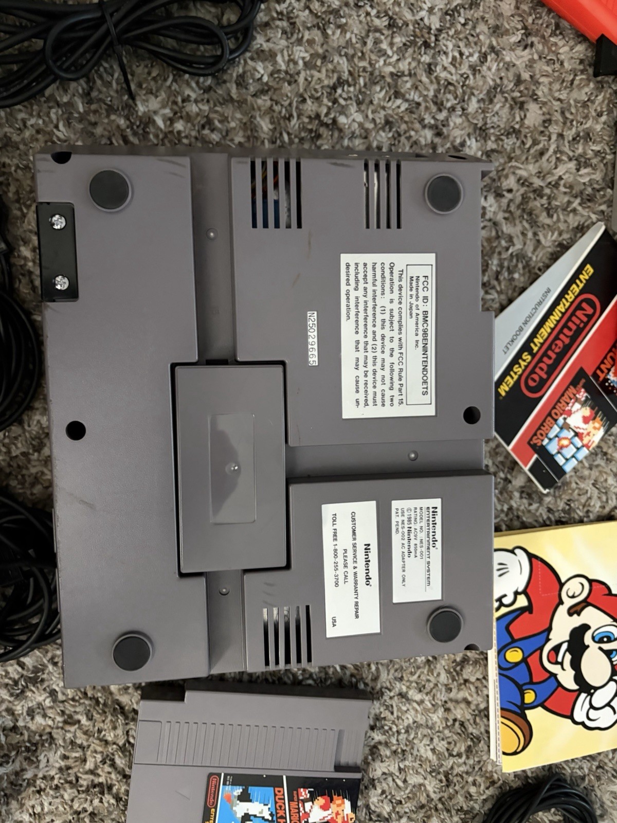 Nintendo NES Console Bundle Super Mario Bros 1 2 3 Zapper 2 Controllers Tested
