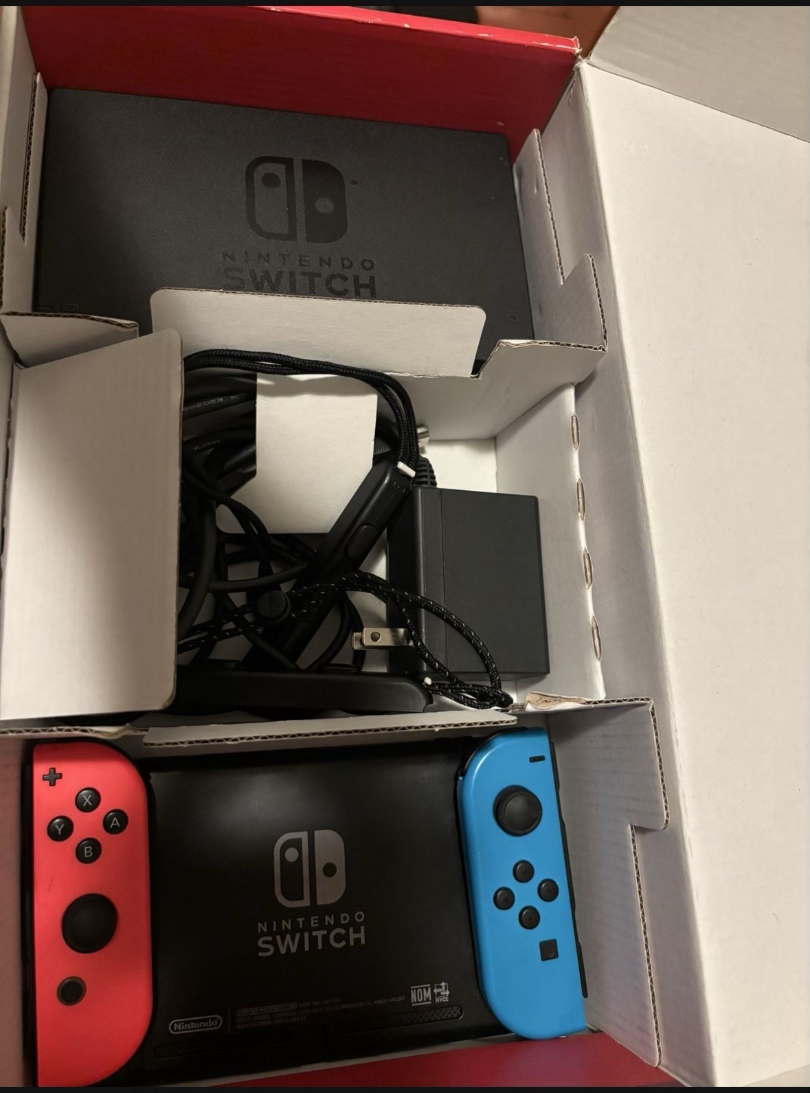 Nintendo Switch Console Black Neon Red/Blue Joy-Con Wi-Fi HDMI USB-C