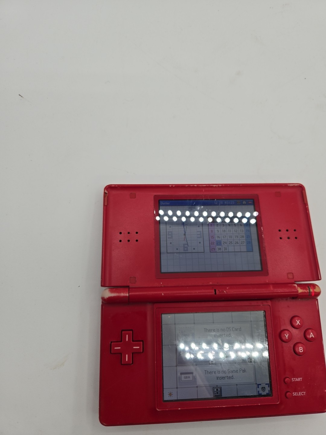Nintendo DS Lite Red Super Mario Edition charger – Hinge Cracked Parts Only