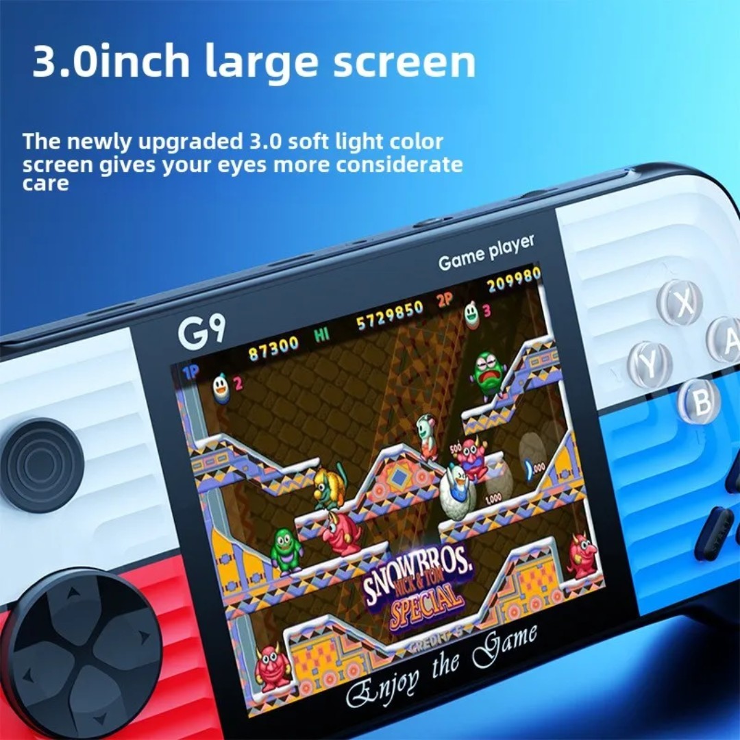 G9 Handheld Game Console 3.0” Screen Red Blue White Black USB-C AV 666 games